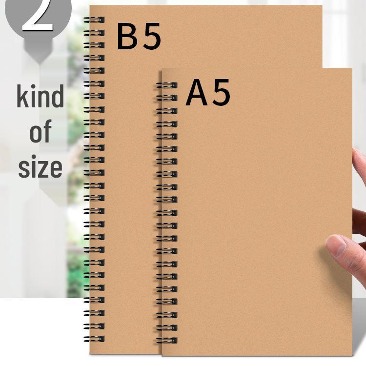 Minimalist Thickened Coil Notebook - B5/A5 Cowhide Softcover with Lined Pages