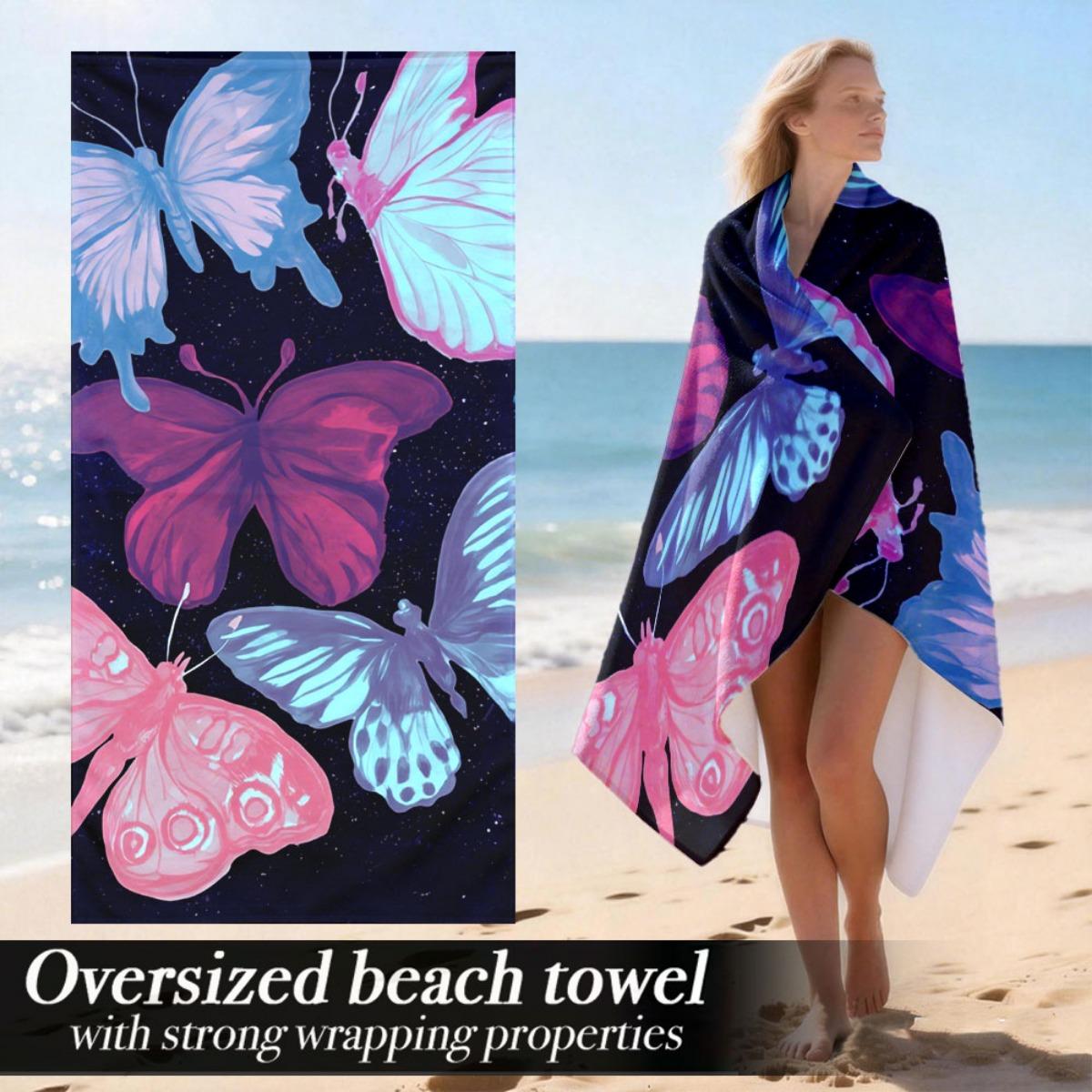 

Colorful Butterfly Oversized Beach Towel – Plush & Absorbent, Vibrant Design, Perfect for Beach & Sports Use W30*H60(CM)