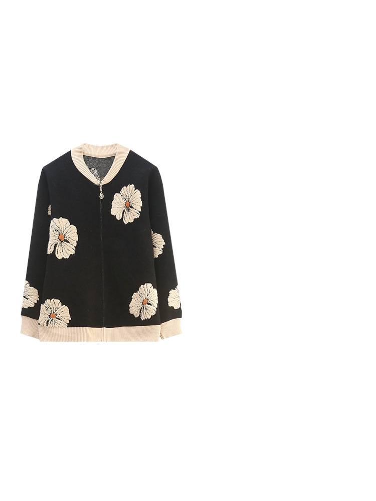 2025 New Fashionable Knitted Top: Spring & Autumn Short Jacket for Middle-Aged Women