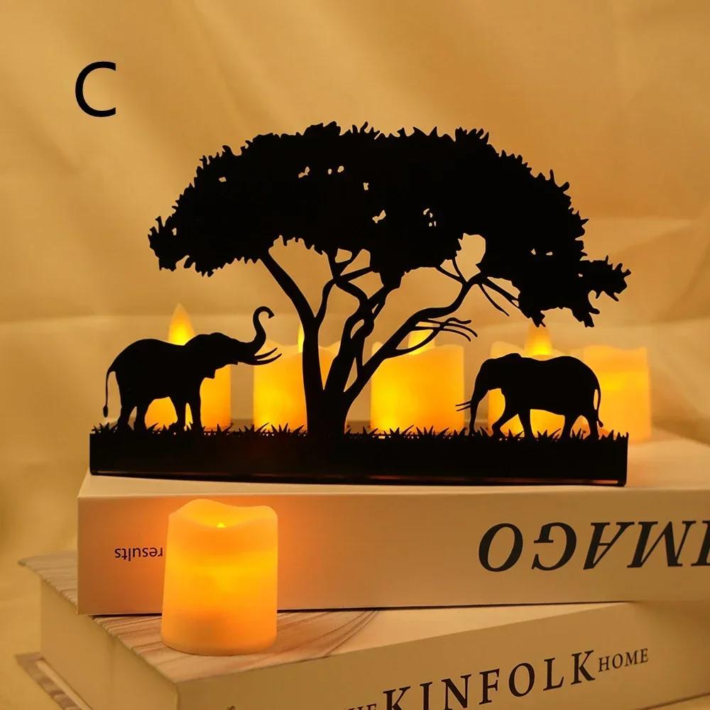 Creative Metal Candle Holder Home Decoration European Wrought Iron Candle Holder Elephant Elk Metal Ornament Valentine's Day