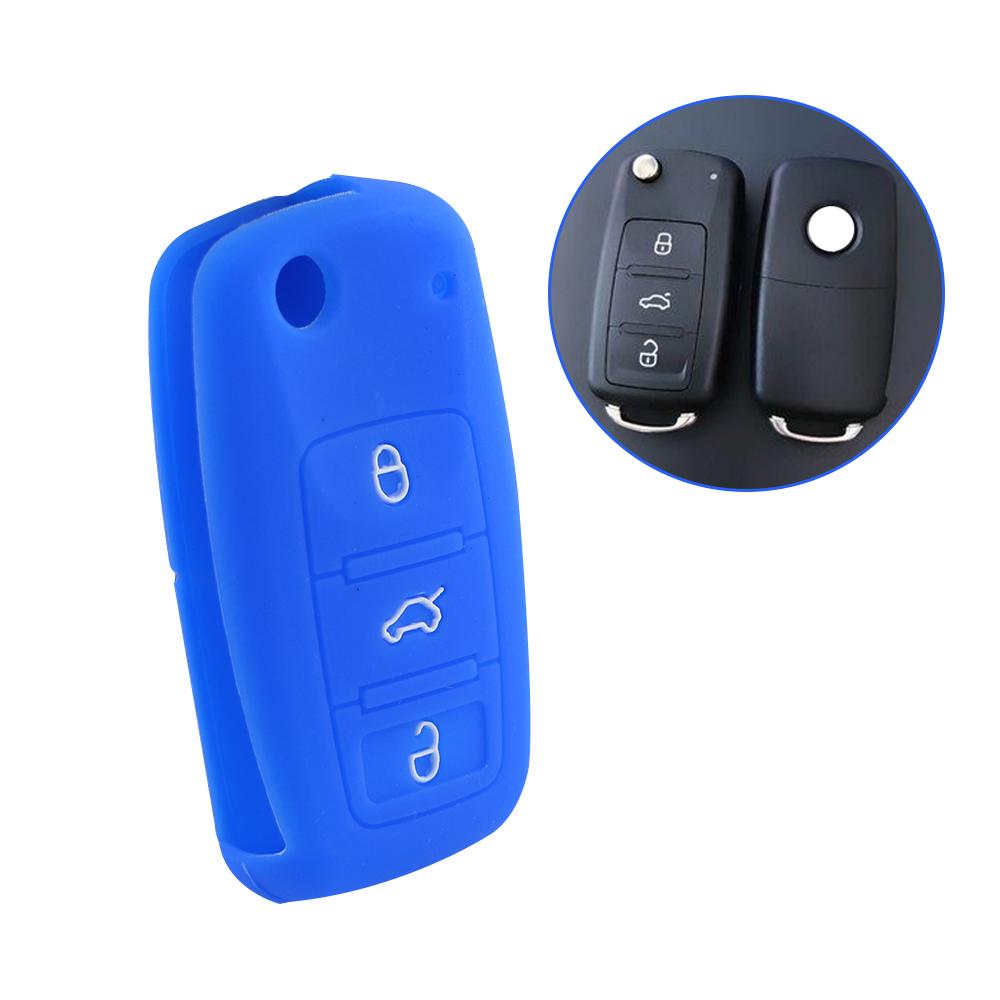 Car Key Case for Volkswagen VW POLO Tiguan Passat B5 B6 B7 Golf Beetle Bora Silicon for Skoda Octavia Key Cover Shell Protector