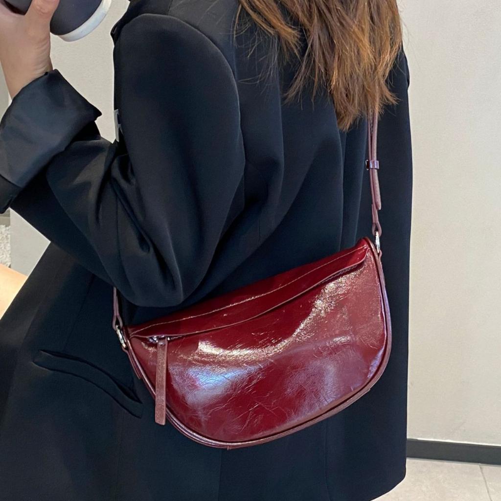 Damen-Knödelbeutel aus Rindsleder, Damen-Crossbody-Ledertasche, Praktische Pendlertasche, Weiche Ledertasche