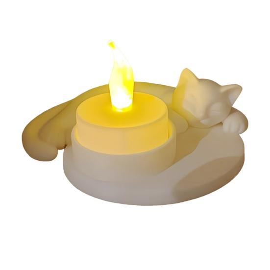 3D Printed Cat Candle Holder Tealight Candle Stand Burr-Free Cute Cat Figurine