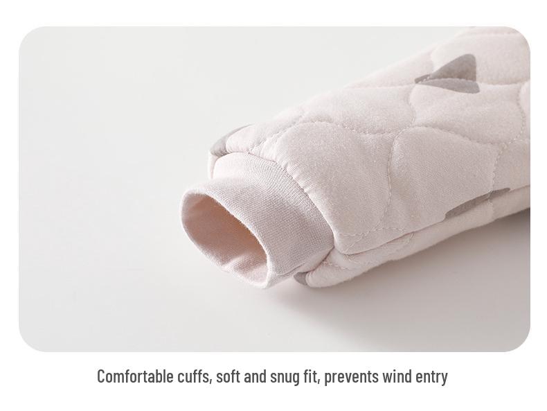 Baby Cotton-Padded Quilted Two-Piece Set with High-Waisted Belly Protection for Autumn/Winter