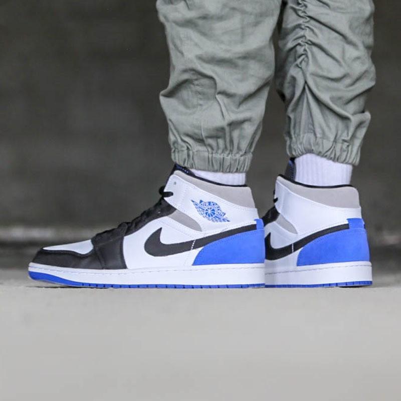 Jordan 1 Mid SE White Black Royal GS BQ6931-102