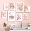 Rosa Kirschblüte Pfingstrose Orchidee Blume Nordic Poster Wand Kunst Leinwand Malerei Und Drucke Wand Bilder Für Schlafzimmer Wohnkultur