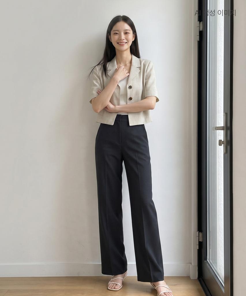 ROEM Linen-Like Semi-Wide Slacks Rmtwg24R11