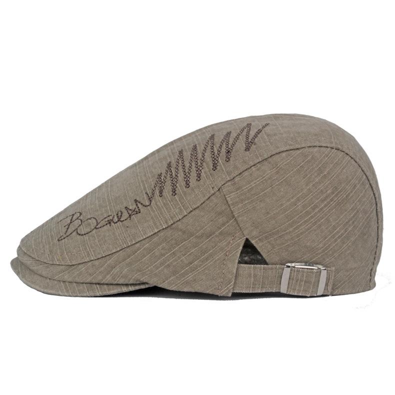 Frühling Sommer Baskenmütze Herren Baumwolle Zeitungsjunge Mütze Brief bestickt Forward Cap Outdoor Sonnenhut