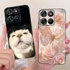 For Motorola Moto G17 Cute Flower Butterfly Cat Painted Case For Motorola MotoG17 G17 Power Black Silicone Soft Phone Cases