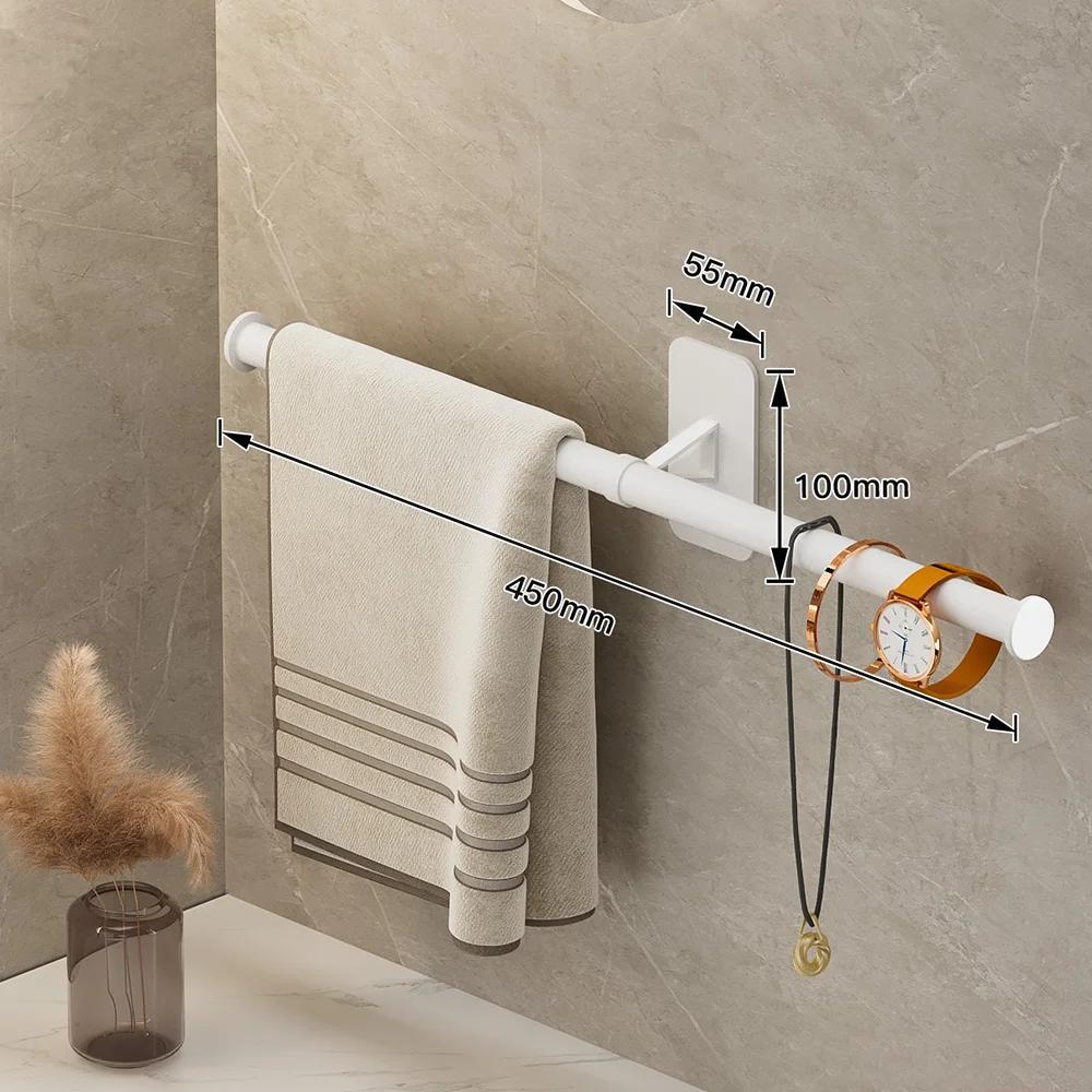 35/45/55cm Towel Rack Towel Hanger Bath Towel Holder Wall Hanging Towel Bars Bathroom Shelf Kitchen Storage Rack