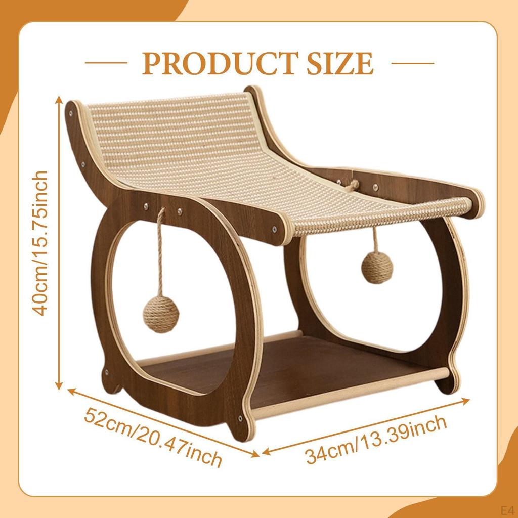 Cat Furniture Lounge with Interactive Toy And Elevated Sleeping Space