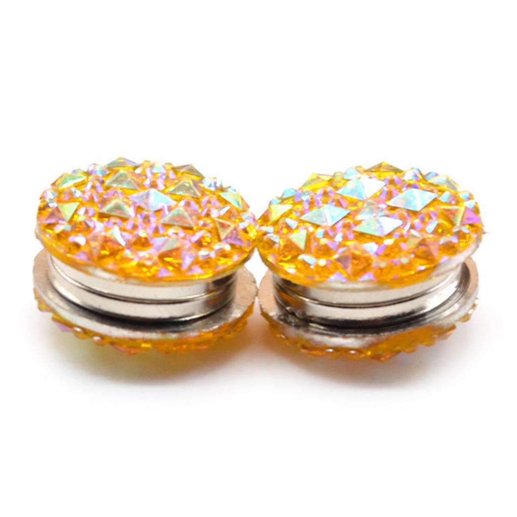 

Круглая магнитная брошь со стразами жёлтый