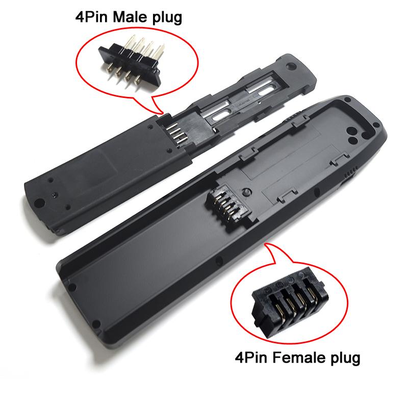 E-bike Lithium battery box Power discharge connector 4pins Male or Female, Ebike Parts power plug, For Hailong battery case