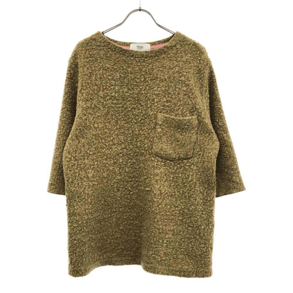 

ниша. Сделано в Японии, трикотаж с рукавом 7 минут, коричневый свитер, женский, б/у