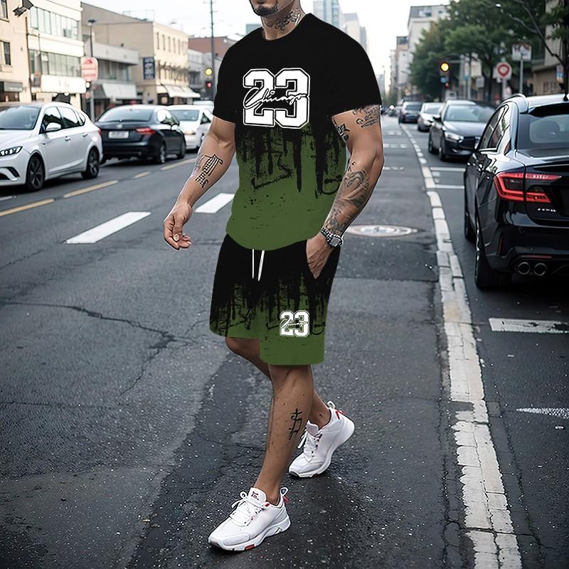 

Мужской комплект футболок, летняя мода, креативный 23 узора, 3D-принт, шорты с короткими рукавами, повседневный комплект из двух предметов 6XL