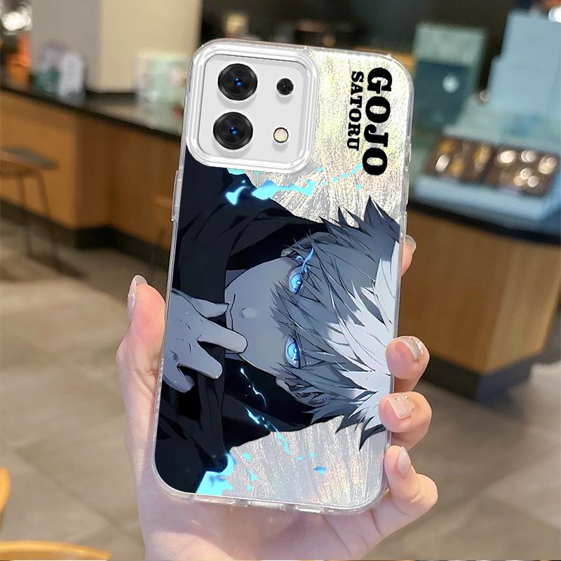 Jujutsu Kaisen Satoru Gojo Anime Farbverlauf Handyhülle für Redmi Note13 12 11 10 9 ProPlus 13C 12C 10C 9C A2 A1 Harte rutschfeste Hülle