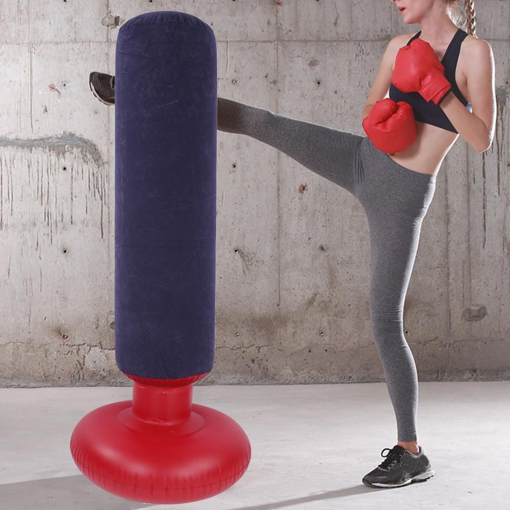 1.6m 63in Inflatable Flocking Boxing Column Adult Children De Stress Thicken Freestanding Sandbag