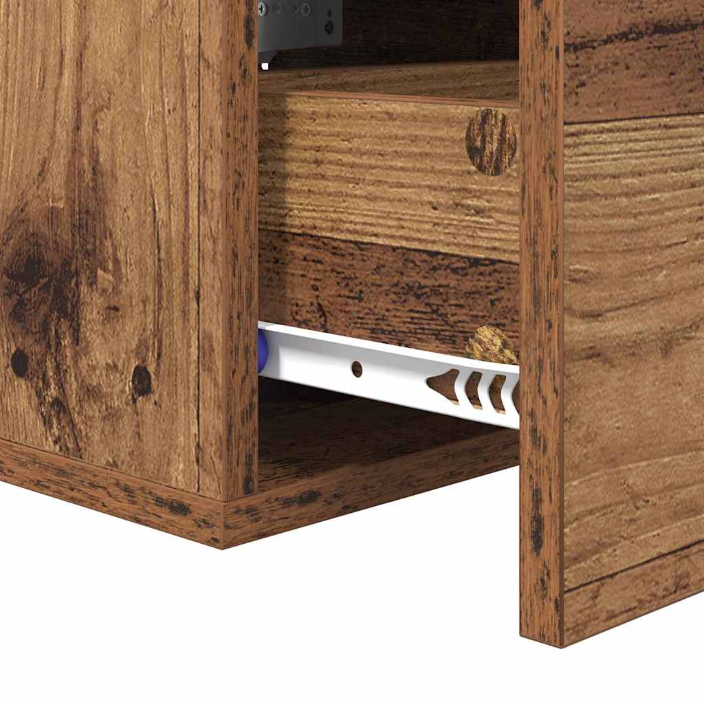 Nightstand with Drawers Rustic Wood Finish 35 x 35 x 20 cm Particleboard
