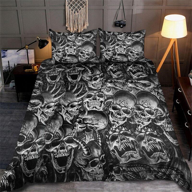 3D Skull Printed Bedding Set Duvet Cover Soft Comforter Cover Sets