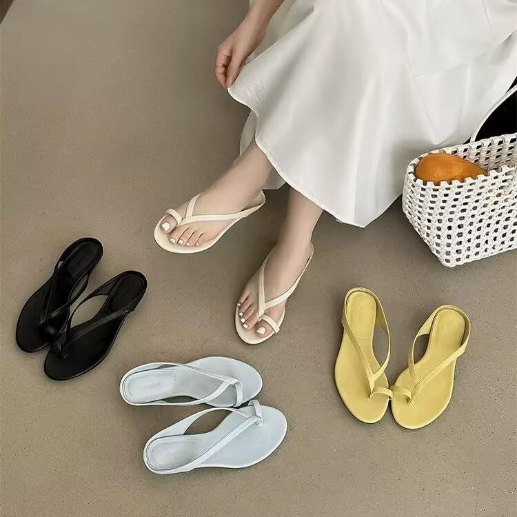 Sheepskin version of grape mother, the same temperament set of toe slippers for women's summer wear, minimalist thin strap round head thick heel cool 