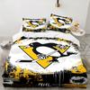Penguins Hockey Jersey 3PCS Bedding set,Ideal for 1pc Duvet Cover And 2pcs Pillowcases Perfect for Fan gift,Ideal for Bedroom, Dormitory