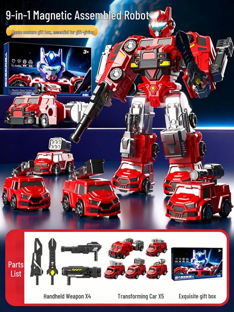 Magnetic Deformation Toy Car & Robot Assembly