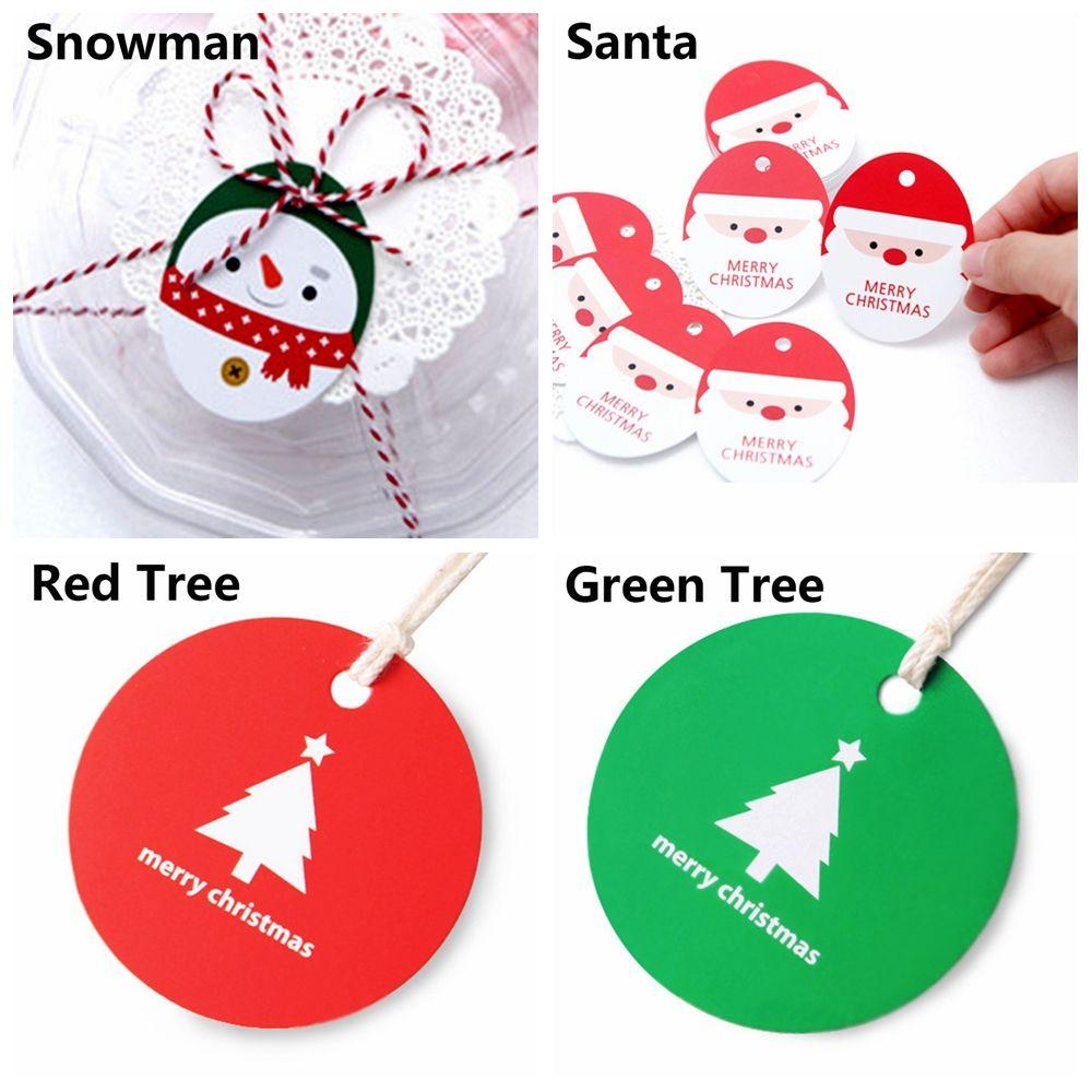 Paper Star & Santa Claus Gifts Package Label Candy Bag Sticker Gift Box Tag Christmas Decoration