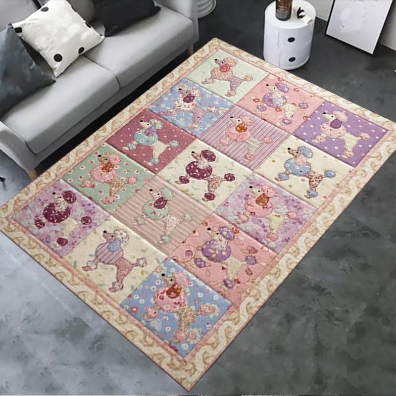 2025 New Poodle Carpet Rug for Living Room Bedroom Home Sofa Decoration,Kids play Non-slip Floor Mat100