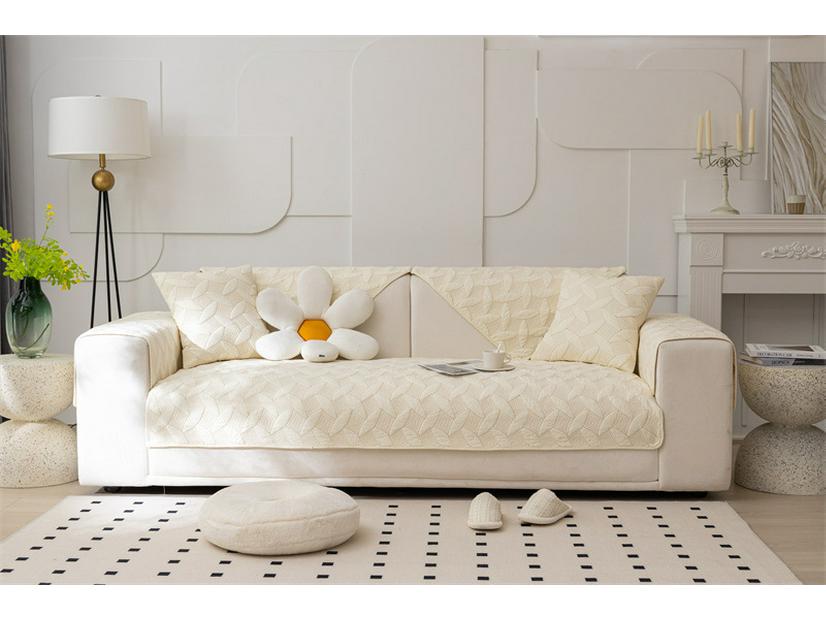 Cotton Quilted Non-Slip Leaf Sofa Cushion for All Seasons