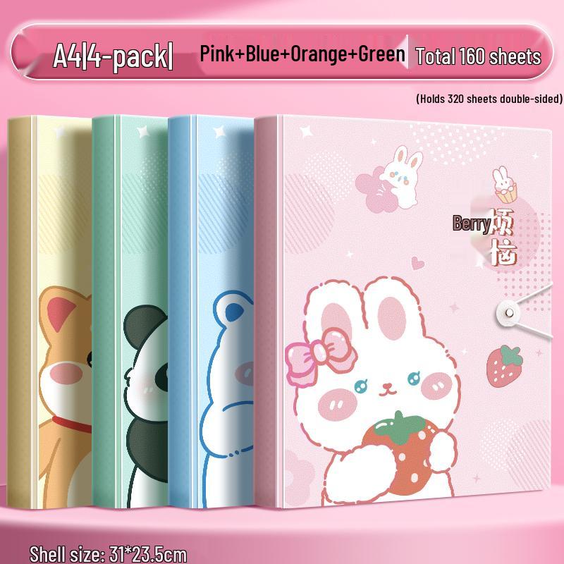 A4 Multi-Layer Transparent Document Folder with Loose-Leaf Inserts for Students