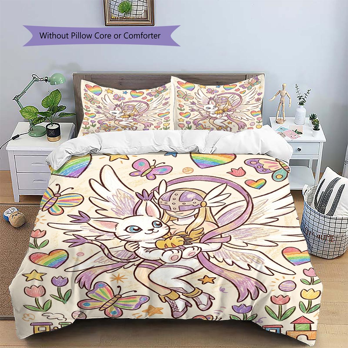 

Digimon Main Partner Group Duvet Cover & Pillowcases, Digimon Fan Bedroom Bedding, Perfect Gift.chl 135x200cm