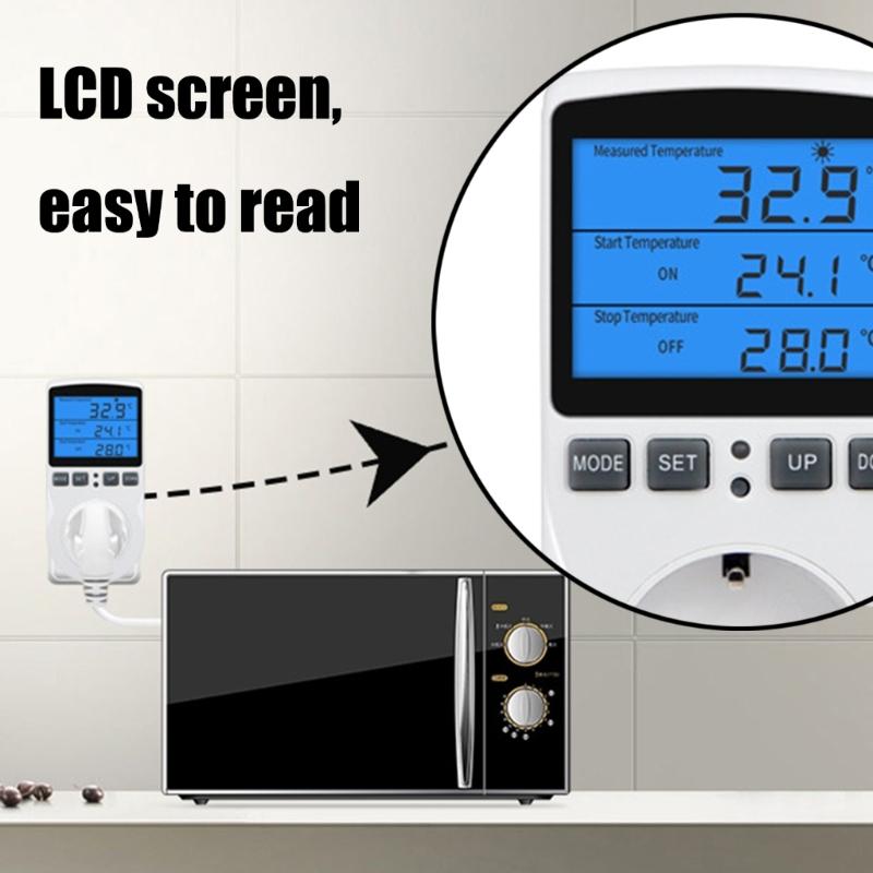 User Friendly Intelligent Temperature Control Outlet Plug With Backlit Display Suitable For Precise Heating And Cooling
