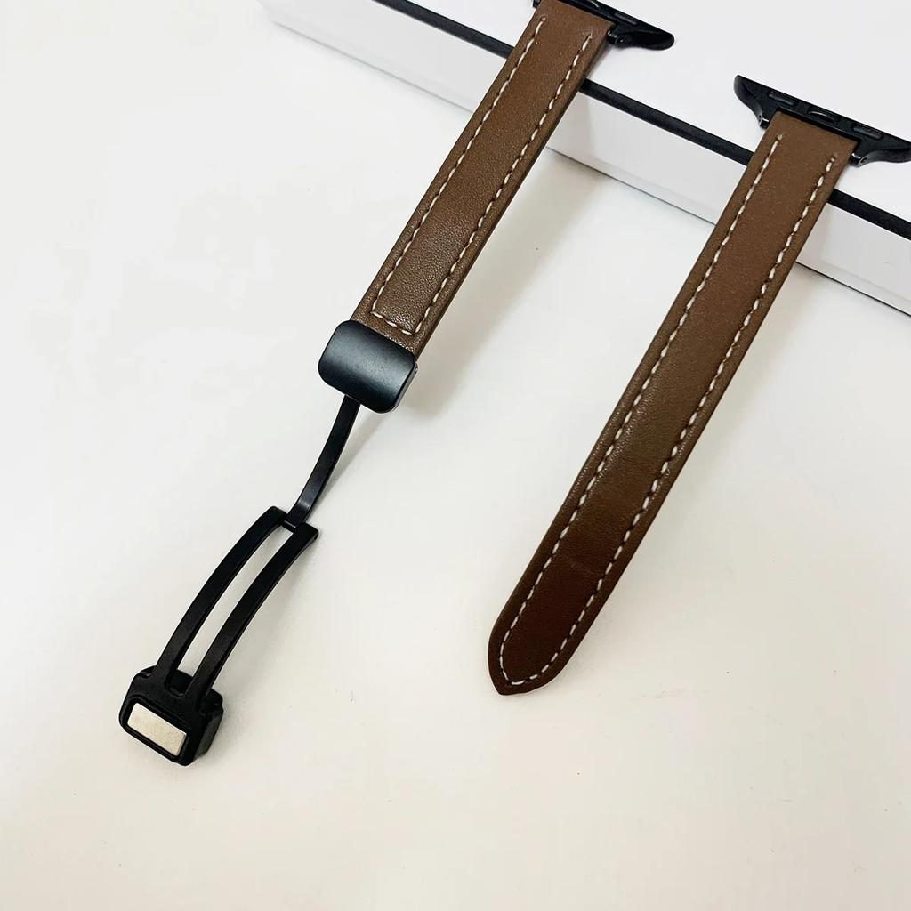 New Band For Apple Watch 46 44 40 45 41 49 42 38mm Magnetic Buckle Soft Strap For Ultra Series 10 9 8 SE 7 6 5 4 3 Watchband