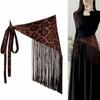 Chinese Style Butt Curtain Skirt Printing Trim Butt Curtain Fashion Triangular Waistband  Women