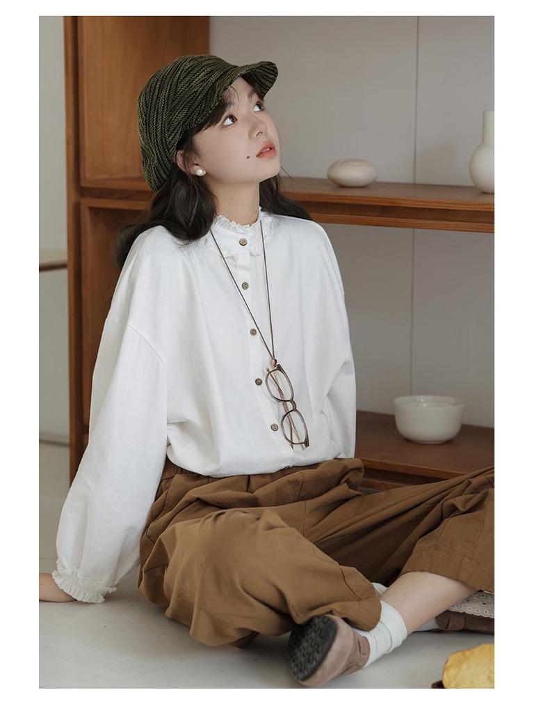 Vintage žlutý pletený kardigan v japonském stylu - Volný střih, Jednořadé zapínání, Malá velikost, Kapsy