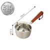 316 Stainless Steel Oil Pot Mini Hot Milk Pan Frying Pan Wooden Handle Small Saucepan Boiling Butter Melt Pot Kitchen Cookware