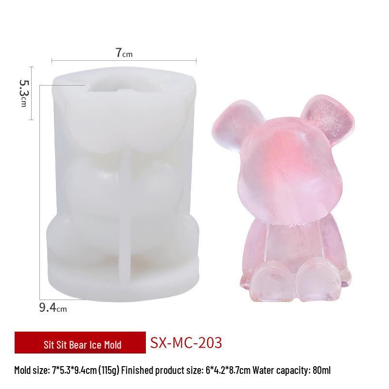 Sanxin Kleiner Bär Silikon Eiswürfel- & Mousseform für DIY Milchtee & Kaffee