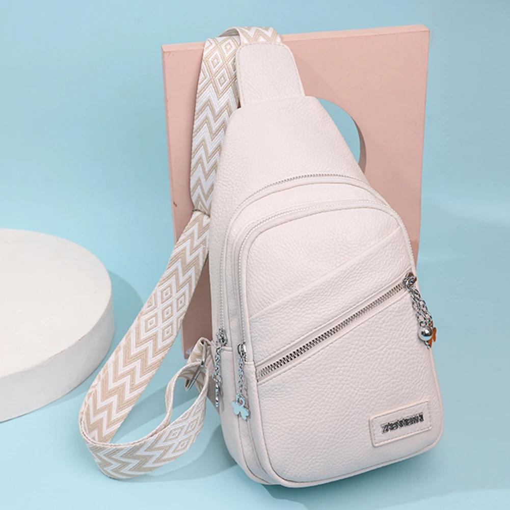 Женская нагрудная сумка Регулируемый плечевой ремень Сумки-портфели Сумка-мессенджер из ПУ-кожи Модная однотонная сумка через плечо Женский клатч