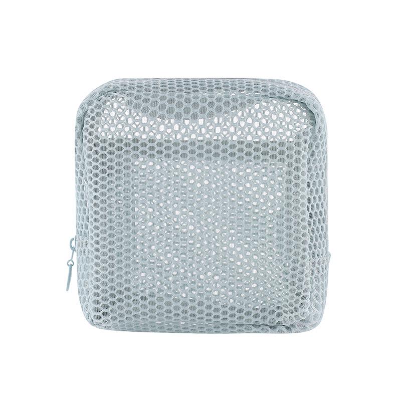 Dopamine Color Mesh Tofu Makeup Bag: Compact Lipstick & Sanitary Pad Storage