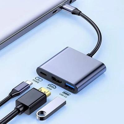 3 in 1 USB-Hub USB C auf HDMI-kompatibler Splitter HUB Typ-c auf HDMI-kompatible USB3.0 Dockingstation Für Macbook Air Konverter
