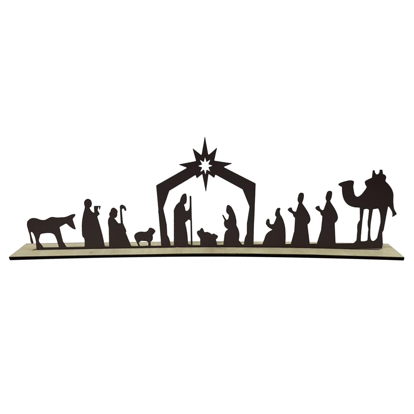 

Подсвечник для чайной свечи в виде вертепа, металлический силуэт, деревянный подсвечник, украшение «Рождение Иисуса», рождественские подарки, поделки, домашний декор