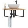 VidaXL Wall-mounted Vanity Shelf Steel and Solid Oak Wood 3302477