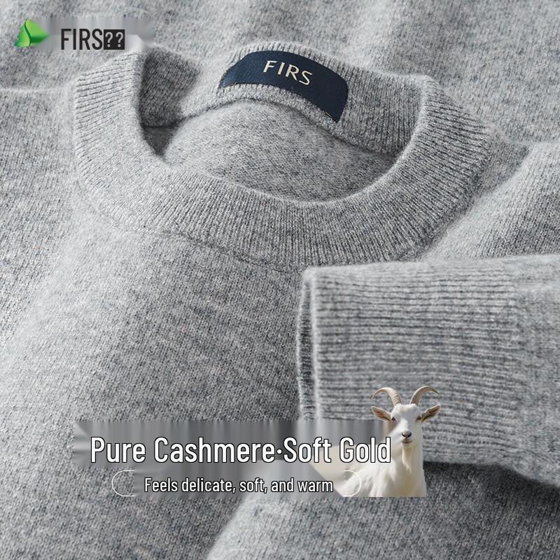 Shanshan Men's Pure Cashmere Round Neck Sweater