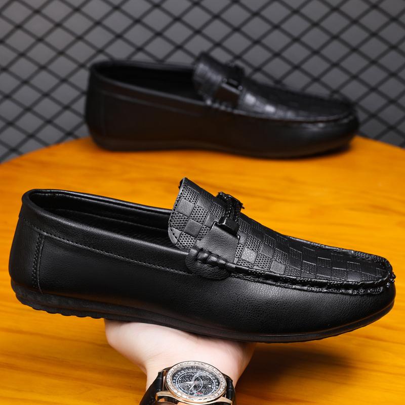 Mode Echtes Leder Luxusmarke Italienische Herren Slipper Atmungsaktiv Schlupfschuhe Herren Fahrschuhe Herren Freizeitschuhe Mokassins Chaussure Homme