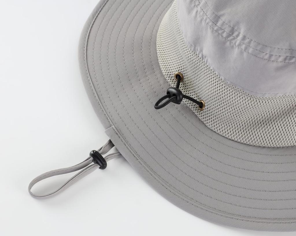 Outdoor Safari Adventure Wide UV Sun Mountain Light Gray [Connectyle] Men's UPF50+ Hat, Breathable, Hat, Brim, Protection, Hat, Fishing, Climbing,