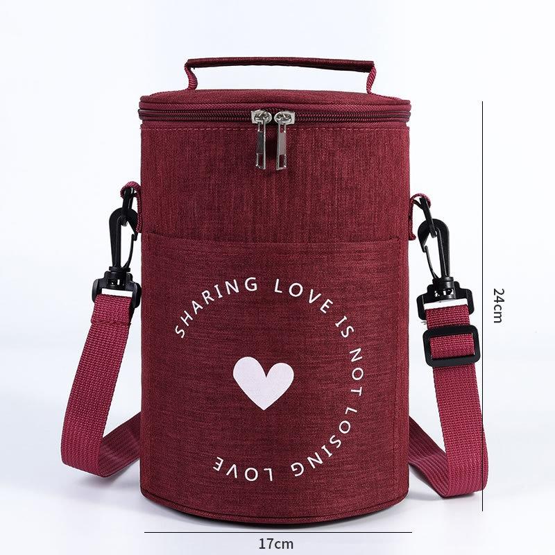 Round Insulated Lunch Box Bag Thick Aluminum Foil Lunch Box