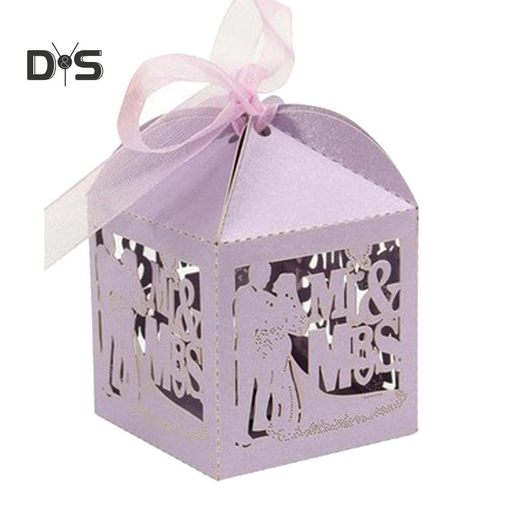 20 Stuks Uitsparing Vlinder Snoep Dozen Mr Mrs Favor Chocolade Case Party & Festival Benodigdheden