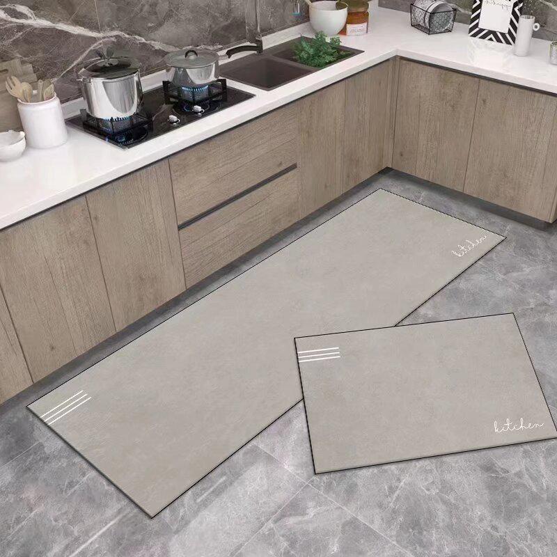 Stylish Non-Slip Kitchen Floor Mats: Dirt-Resistant, Water-Absorbing, Oil-Absorbing, Long Combination Set