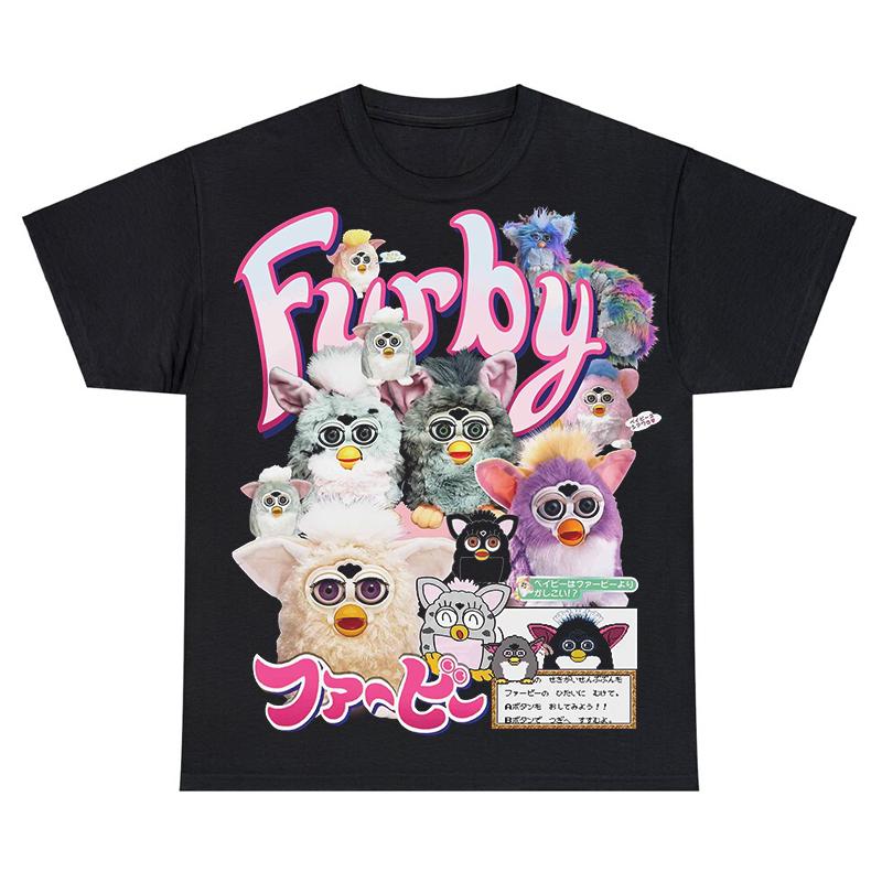 Furby Tshirt Unisex Unisex 100 Cotton Plus Size Fashion Oneck Casual Streetwear Harajuku Vintage Cool Oversized Unisex Tees