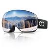 Lamicall Ski Snow Snowboard Glasses Wide Field of Spherical UV400 Helmet Impact and Black Frame for Men and Women Goggles, Goggles, Goggles, OTG,
